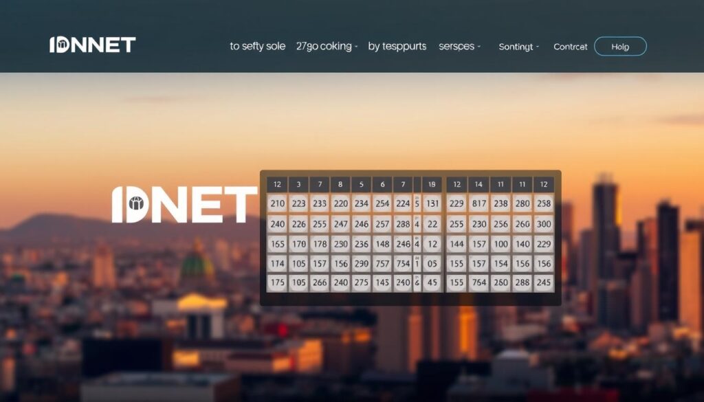 A sleek, modern website interface showcasing the trusted online lottery platform INNET. The foreground features a prominent INNET logo against a gradient background, conveying a sense of reliability and professionalism. The middle ground depicts neatly organized lottery numbers and betting slips, inviting the user to explore the platform's user-friendly layout. The background showcases a subtle cityscape, hinting at the platform's nationwide reach and accessibility. Warm lighting creates a welcoming atmosphere, while a minimalist, sophisticated color palette reflects INNET's reputation for trustworthiness and security.